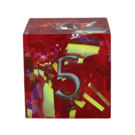 Old School Dice: Sharp Edged 7-Piece Dice Set - Red Ruby Blast