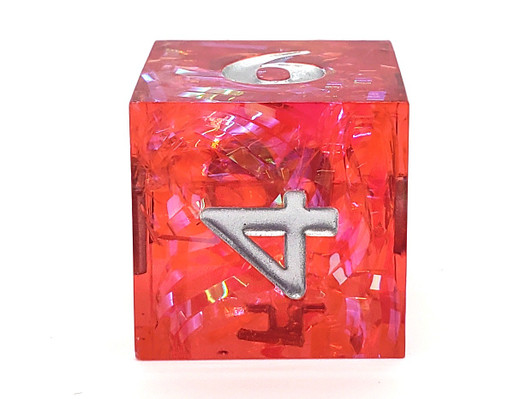 Old School Dice: Sharp Edged 7-Piece Dice Set - Red Ruby Blast