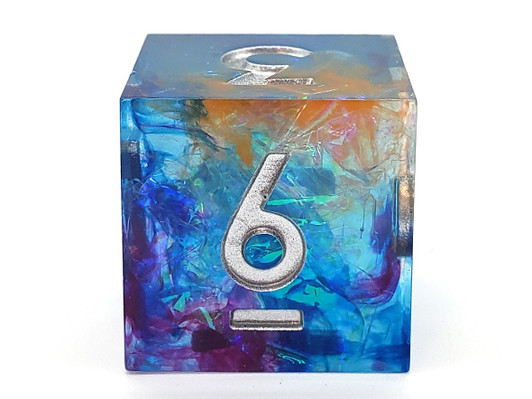 Old School Dice: Sharp Edged 7-Piece Dice Set - Kingfisher