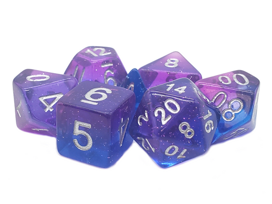 Old School 7 Piece DnD RPG Dice Set: Gradients - Southern Lights