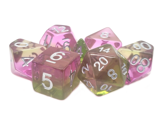 Old School 7 Piece DnD RPG Dice Set: Gradients - Springtime Bloom