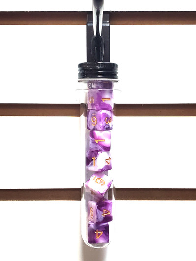 Old School Dice: D6 8-Piece Dice Set - Vorpal - Purple & White w/ Gold