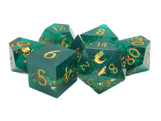 Old School Dice: Sharp Edged 7-Piece Dice Set - Hunter's Mark