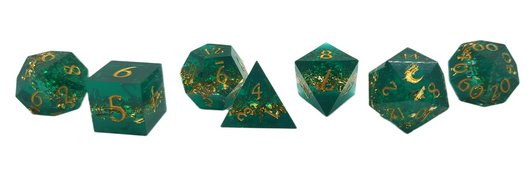 Old School Dice: Sharp Edged 7-Piece Dice Set - Hunter's Mark