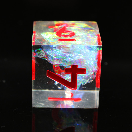 Old School Dice: Sharp Edged 7-Piece Dice Set - Red Ice