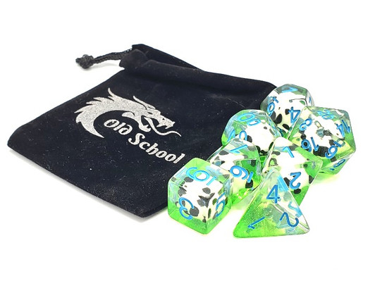 Old School 7 Piece DnD RPG Dice Set: Animal Kingdom - Panda Party - New