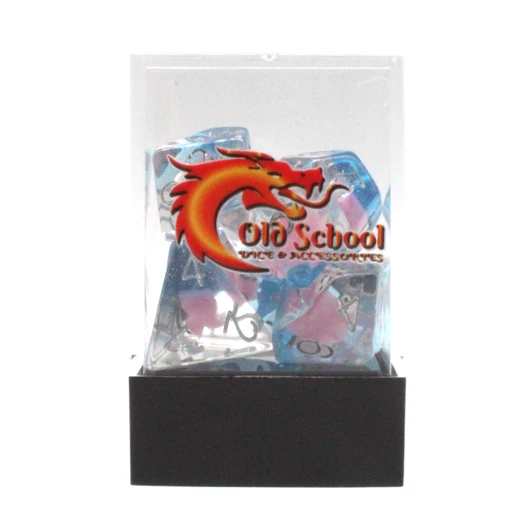 Old School Dice 7-Piece RPG Dice Set: Animal Kingdom - Squirrel Pink