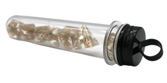 Old School 7 Piece DnD RPG Dice Set: Animal Kingdom - Puppy Dog - Tan