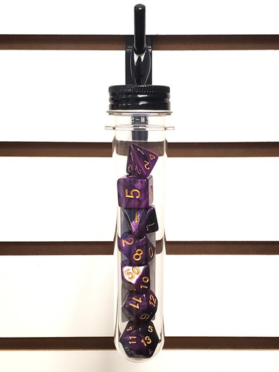 Old School 7 Piece DnD RPG Dice Set: Vorpal - Purple & Black w/ Gold