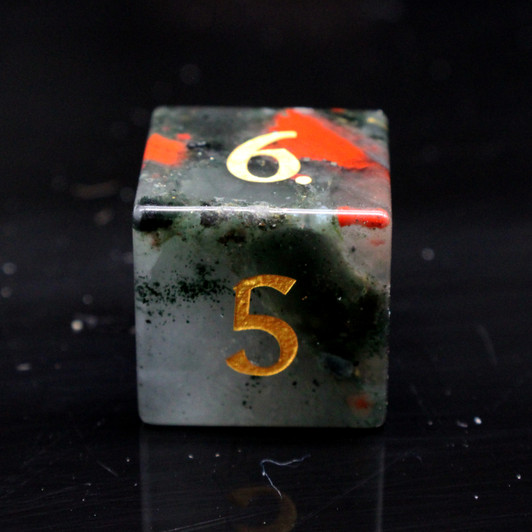 Old School Dice: Gemstone 7-Piece Set - Bloodstone