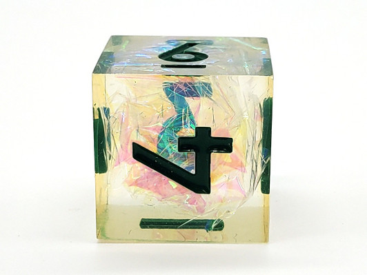 Old School Dice: Sharp Edged 7-Piece Dice Set - Green Ice