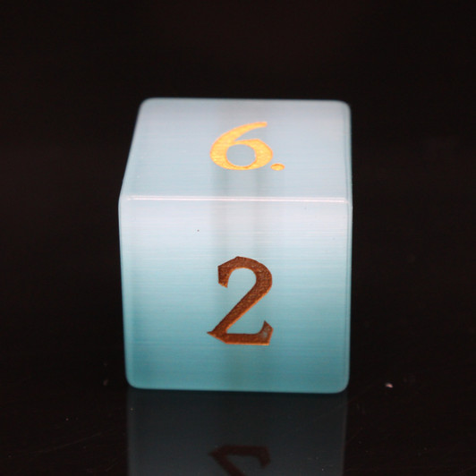 Old School Dice: Gemstone 7-Piece Set - Cat's Eye - Light Blue