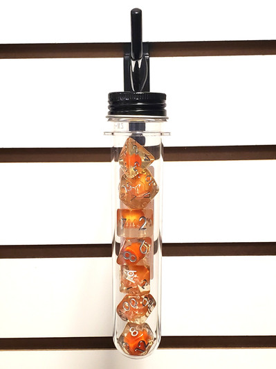 Old School 7 Piece DnD RPG Dice Set: Infused - Orange Yum!