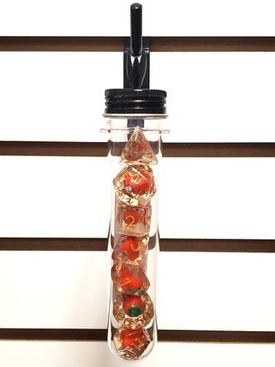 Old School 7 Piece DnD RPG Dice Set: Infused - Strawberry Fields!