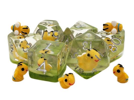 Old School 7 Piece DnD RPG Dice Set: Animal Kingdom - Baby Bumblebee