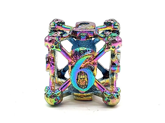 Old School Dice: Hollow Metal 7-Piece Set - Skull - Spectral