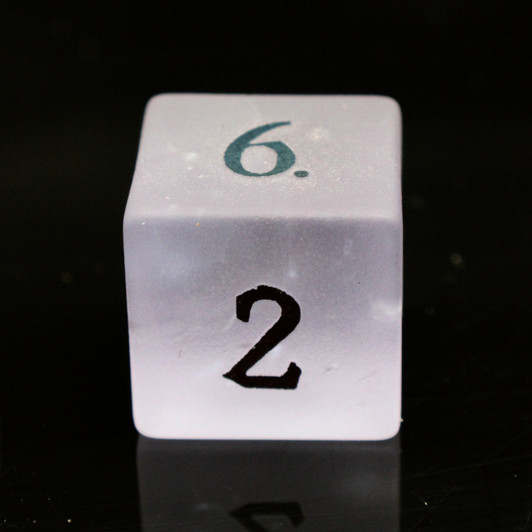 Old School Dice: Gemstone 7-Piece Set - Frosted Blast Glass - Amethyst w/ Spectral