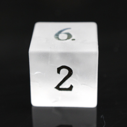 Old School Dice: Gemstone 7-Piece Set - Frosted Blast Glass - Moonstone w/ Spectral