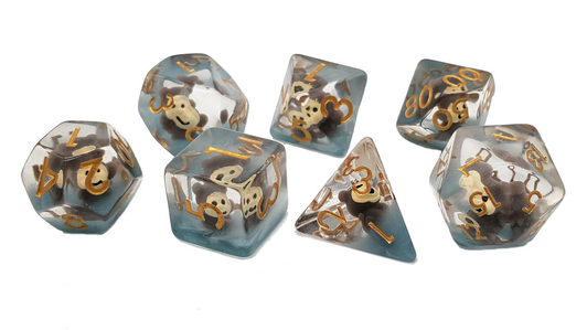 Old School 7 Piece DnD RPG Dice Set: Animal Kingdom - Monkey Shines
