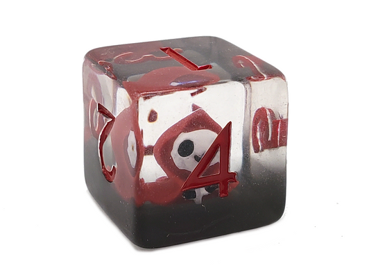 Old School 7 Piece DnD RPG Dice Set: Infused - Ghost - Red