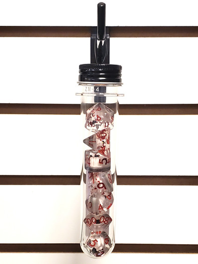 Old School 7 Piece DnD RPG Dice Set: Infused - Ghost - White