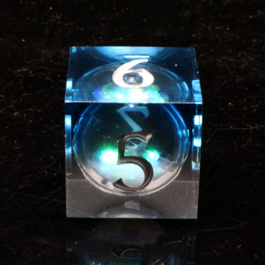 Old School Dice: Sharp Edged 7-Piece Dice Set - Liquid Infused - Midnight Fury