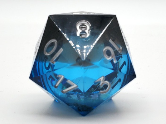 Old School Dice: Sharp Edged 35mm D20 - Liquid Infused - Midnight Fury