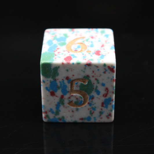 Old School Dice: Gemstone 7-Piece Set - Turquoise - Red, Green, Blue & White