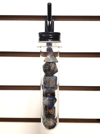 Old School 7 Piece DnD RPG Dice Set: Gradients - Dark of Night