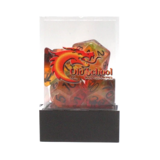 Old School Dice 7-Piece RPG Dice Set: Gradients - Sunset Flame