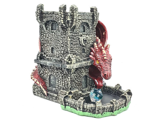 Old School Dice: Dragon's Fury Dice Tower - Red Dragon