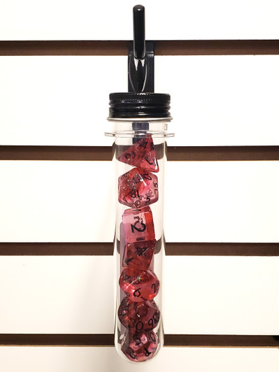 Old School 7 Piece DnD RPG Dice Set: Infused - Dragon Eye - Red