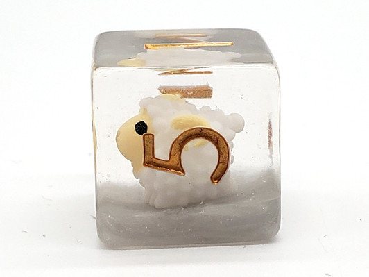 Old School 7 Piece DnD RPG Dice Set: Animal Kingdom - Sheep
