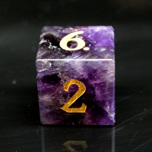 Old School Dice: Gemstone 7-Piece Set - Fluorite - Purple
