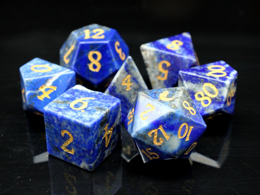 Old School Dice: Gemstone 7-Piece Set - Lapis Lazuli