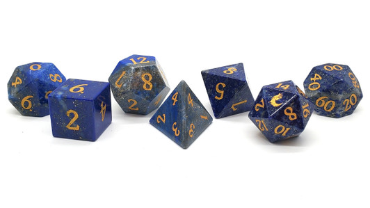 Old School Dice: Gemstone 7-Piece Set - Lapis Lazuli