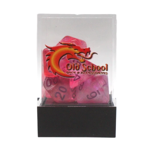 Old School Dice 7-Piece RPG Dice Set: Galaxy - Rose Sky