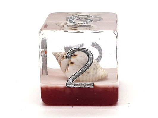 Old School 7 Piece DnD RPG Dice Set: Infused - Beach Party - Red