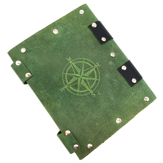 Old School Dice: Adventure Journal 7x5 - Light Green Leather