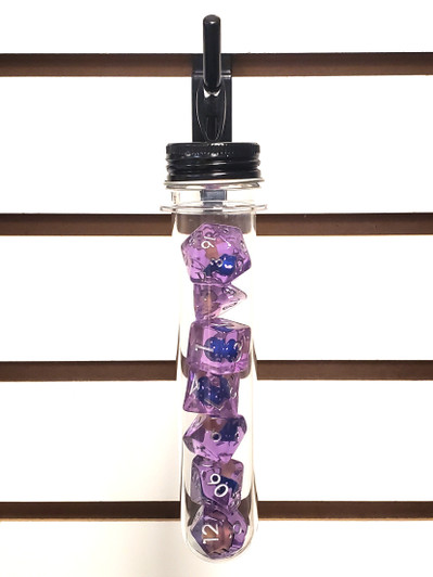 Old School 7 Piece DnD RPG Dice Set: Infused - Mushroom - Blue