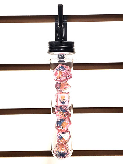 Old School 7 Piece DnD RPG Dice Set: Infused - Mushroom - Teal