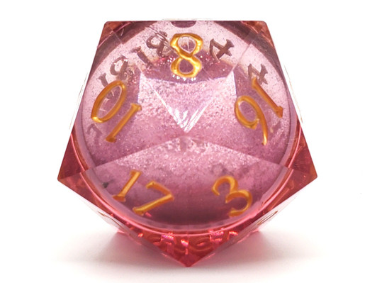 Old School Dice: Sharp Edged 55mm D20 - Liquid Infused - Crimson Fury