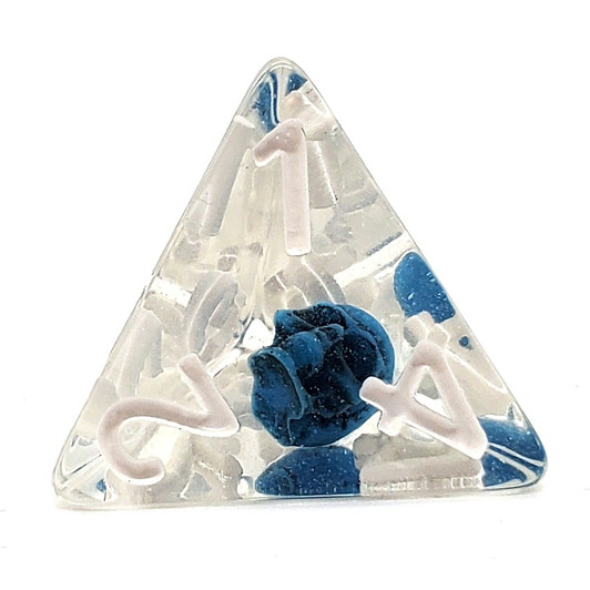 Old School 7 Piece DnD RPG Dice Set: Infused - Skull Blue w/ White