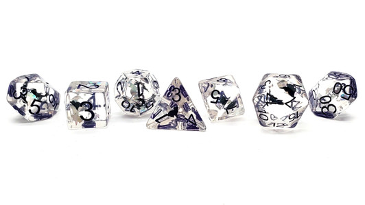 Old School 7 Piece DnD RPG Dice Set: Animal Kingdom - Happy Halloween!