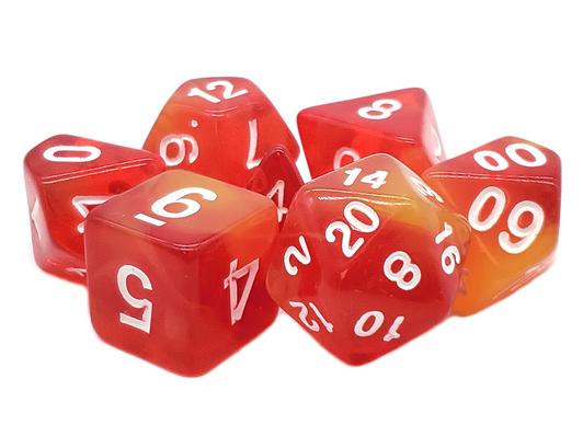 Old School 7 Piece DnD RPG Dice Set: Odyssey - Phoenix Rising