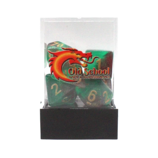 Old School Dice 7-Piece RPG Dice Set: Galaxy - Holly Berry!