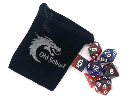 Old School 7 Piece DnD RPG Dice Set: Galaxy - Cosmic Blast