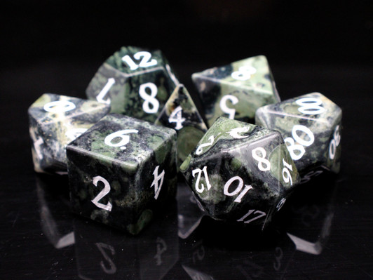 Old School Dice: Gemstone 7-Piece Set - Birdstone