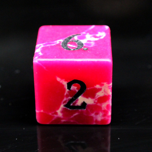 Old School Dice: Gemstone 7-Piece Set - Turquoise - Pink & White w/ Black