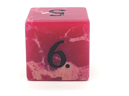 Old School Dice: Gemstone 7-Piece Set - Turquoise - Pink & White w/ Black